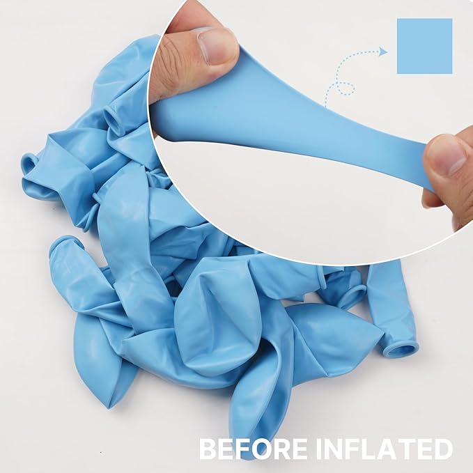 PartyWoo Light Blue Balloons 100pcs 5 Inch Small Mini Baby Pastel Sky Aqua Blue Balloons for Graduation Baby Shower Gender Reveal Weddings Anniversary Birthday Bachelorette Party Decorations Blue-Y4