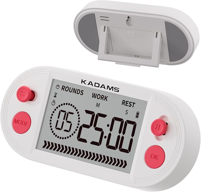 KADAMS Workout Interval Timer – HIIT, Tabata & EMOM Training with Visual Countdown Ring, Magnetic for Gym Home Workouts & Fitness