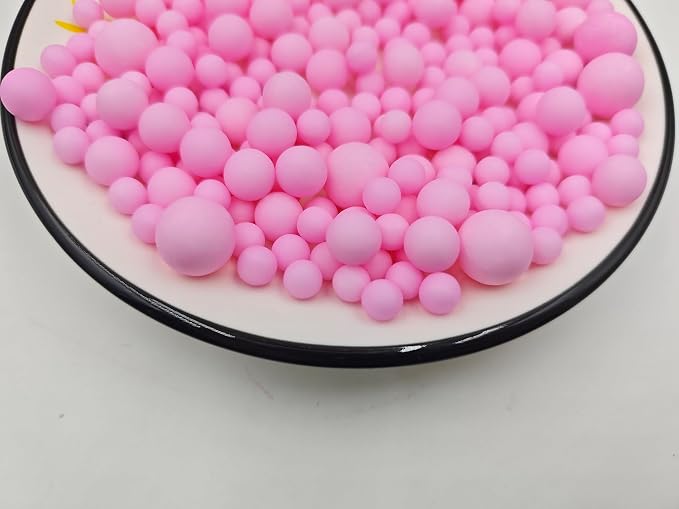 Mixed Edible Pink Sugar Sprinkles, 4.23 oz Candy Pearls Ideal for Baking, Cake and Cupcake Toppers, Cookie Decoration, Ice Cream Topping (7,10,14mm)