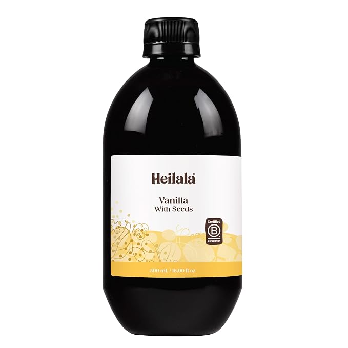 Heilala Vanilla with Seeds - Gourmet, Sweet Vanilla Syrup for Baking & Desserts, Made with Real Vanilla Bean Seeds, Sustainably & Ethically Sourced, 16.9 fl oz