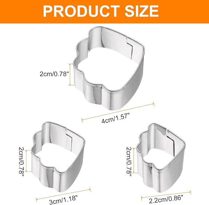 HARFINGTON 3Pcs Clouds Cookie Cutters Set Assorted Sizes Stainless Steel Holiday Cookie Cutters Biscuit Mould for Pastry Fondant Cake Cookie