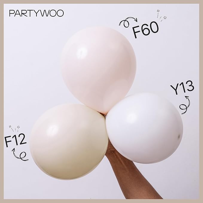 PartyWoo White Balloons 127pcs Different Sizes Pack of 36 18 12 10 5 Inch White Latex Balloon Arch Kit Garland for Wedding Bridal Shower Graduation Baby Shower Birthday Party Decorations White-Y13