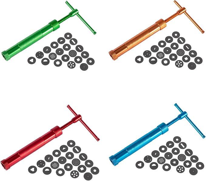 Stainless Steel Clay Extruder Sugar Paste Extruder Cake Fondant Decorating Tool Set Ceramics & Pottery Clay Extruders Mixers & Presses (Red)