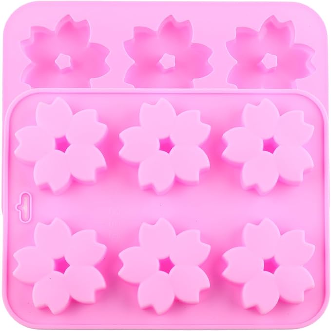 6 Cavity Sakura Flower Silicone Chocolate Molds Cherry Blossom Mold For Chocolate Hard Candy Set Of 2