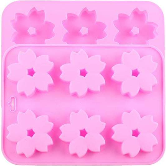 6 Cavity Sakura Flower Silicone Chocolate Molds Cherry Blossom Mold For Chocolate Hard Candy Set Of 2