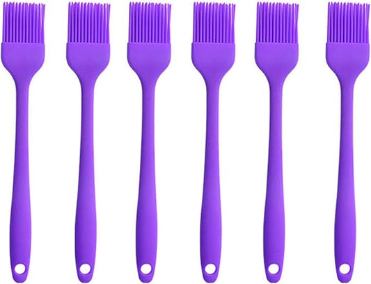 Silicone brush, Oil Brush for BBQ Kitchen Cooking Baking and Grilling (6 PCS,purple)