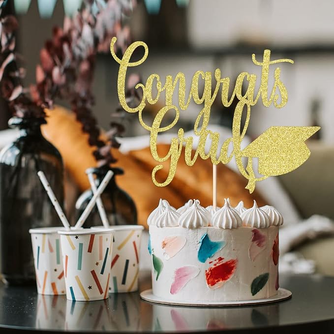 Congrats Grad Cake Topper,2026 Graduation Cake Topper, Congrats Grad Decorations,2026 High School/College/Senior Graduation Party Decorations Supplies.
