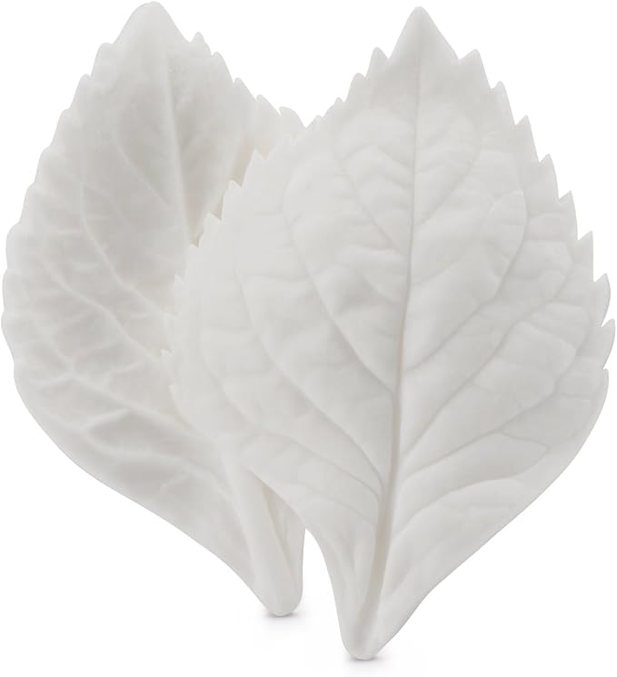 Beasea Silicone Leaf Fondant Mold, 6pcs Rose Leaf Cutter for Fondant Cake Decorations Styling Chocolate Sugar Cookie Cutter Set Silicone Mould