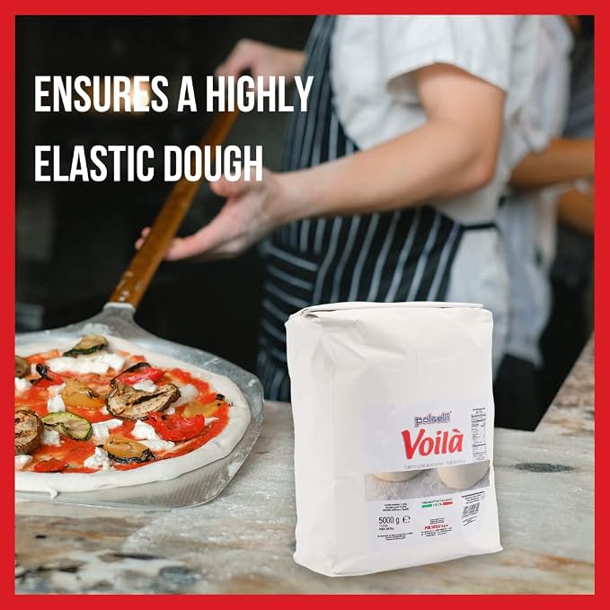 POLSELLI Voila, Spolvero "00" Table & Dusting Flour, Soft Wheat Flour, 5 kg | All-Natural Soft Wheat Table Flour For Pizza Dusting, Baking And Pasta, Unbleached, And Non-GMO, Product Of Italy