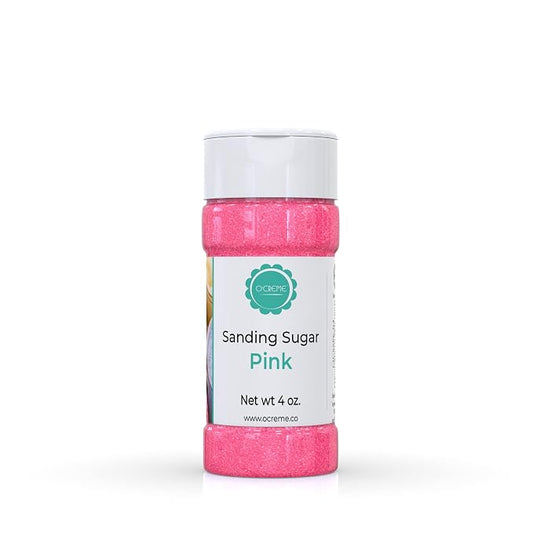 O’Creme Sanding Sugar for Cookie Decorating – Eye-Catching Pink Sugar Crystals for Unique Cake Toppings – Extra Sugar for Cake Toppings, Cupcakes and Cookies – Ideal Decoration Solution - 4 Oz, Pink