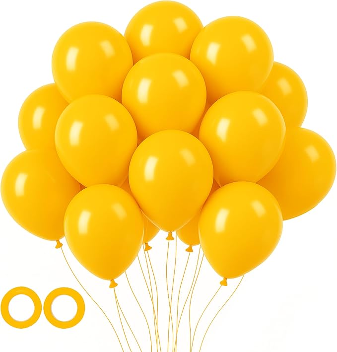 Voircoloria 105pcs Lemon Yellow Balloons 12inch Party Latex Balloons for Boys Girls Birthday Baby Shower Gender Reveal Wedding Sunflower Party Decorations