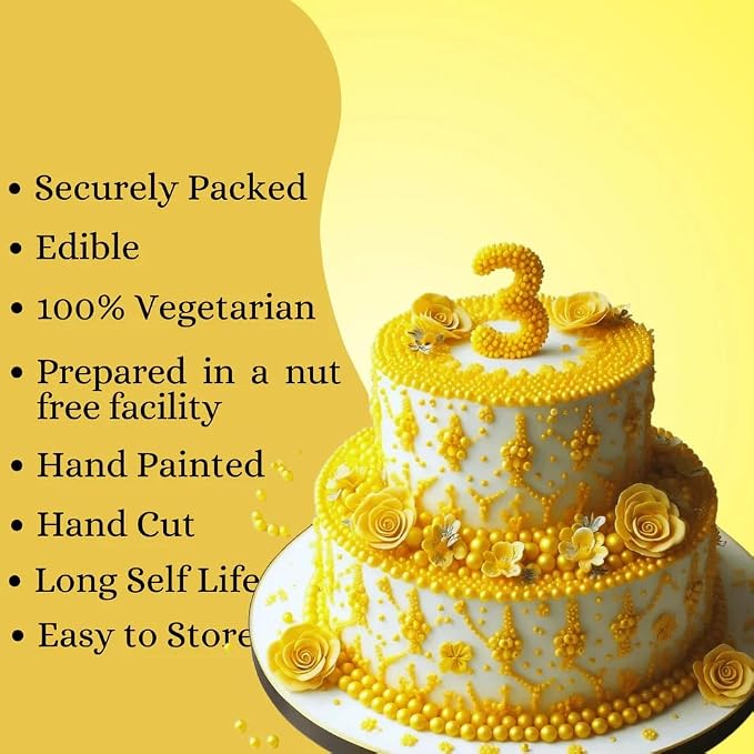 Confect Love Yellow Disco Ball Candy Sprinkles – Edible Decorative Sugar Pearls for Cake, Cupcake & Dessert Decorating | Vegan, Gluten-Free, Soy-Free, Dairy-Free, Palm Oil-Free – 4.2 Oz