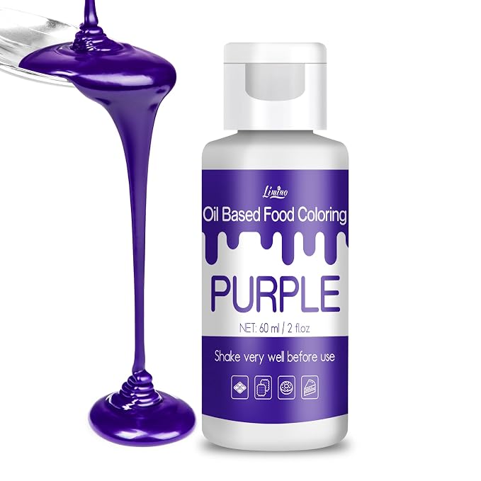 Oil Based Food Coloring for Chocolate - Vivid Food Coloring Set for Candy Melts, Baking, Cake Decorating, Fondant - Fat Soluble Food Color Dye for Icing, Cookie, Crafts - 2 fl.oz / 60ml Bottles (Purple)