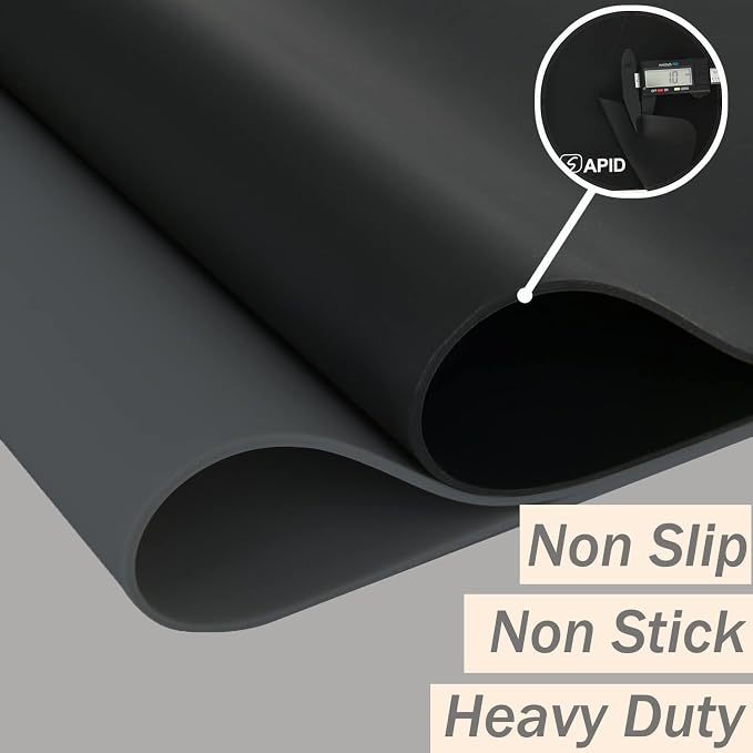 Extra Large Silicone Mat 36" x 24" Place Mats, Heat Resistant Mat for Kitchen Countertop Protector, Thick Placemats Washable Silicone Mats for Kitchen Counter Mat Dining Table Mat, Darkgrey, Sapid