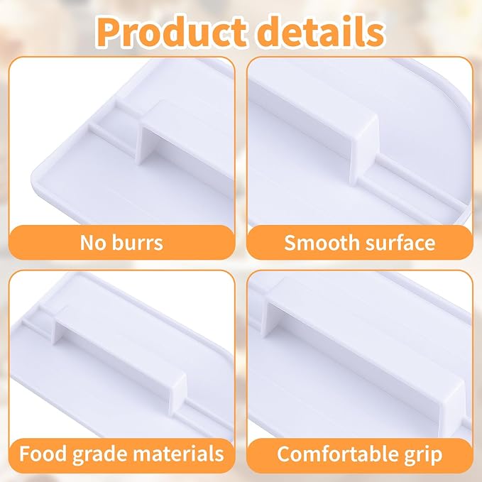 2PCS Fondant Smoother Tool - Plastic Cake Decorating Smoother & Polisher, White Fondant Smoother & Scraper Set, Professional Cake Decorating Tools for Smoothing Icing, Sculpting, and Sugar Craft