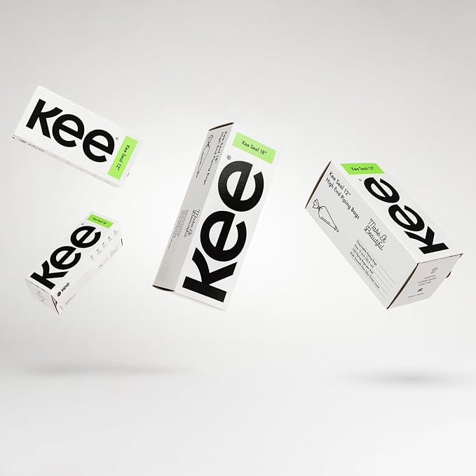 KEE-SEAL Disposable Pastry Bags, Piping Bag with Grip Tight Outer Surface, Smooth-Flow Interior, Easy Tear Perforation, Convenient Dispenser Box, 21-Inch, Clear