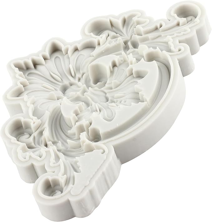 Baroque Fondant Mold Curlicues Scroll Lace Silicone Molds Filigree Mold For 3D Sculpted Cake Decorating Cupcake Topper Candy Chocolate Gum Paste Polymer Clay