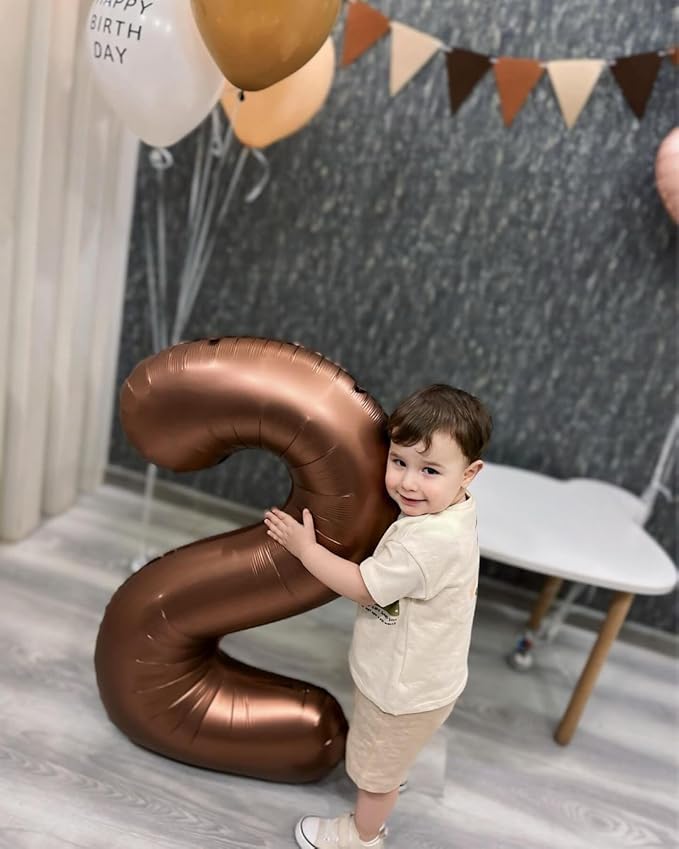 Dark Brown Number 12 Balloon 40 inch, Coffee Brown 12 Number Balloons, 12th Birthday Decorations, Chocolate 12 Year Old Girls Boys Dark Brown Party Supplies