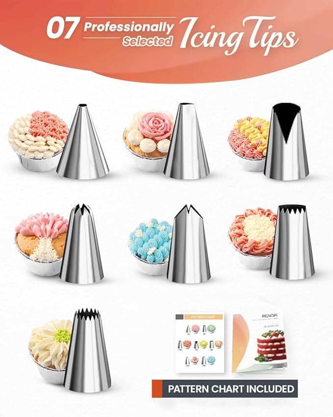 RFAQK 35PCs Cake Turntable and Leveler-Rotating Cake Stand with Non Slip pad-7 Icing Tips and 20 Bags- Straight & Offset Spatula-3 Scraper Set -EBook-Cake Decorating Supplies Kit -Baking Tools | Turntable, 2 Spatula, 20 Icing Bags, 4 Scraper, 7 Piping ...