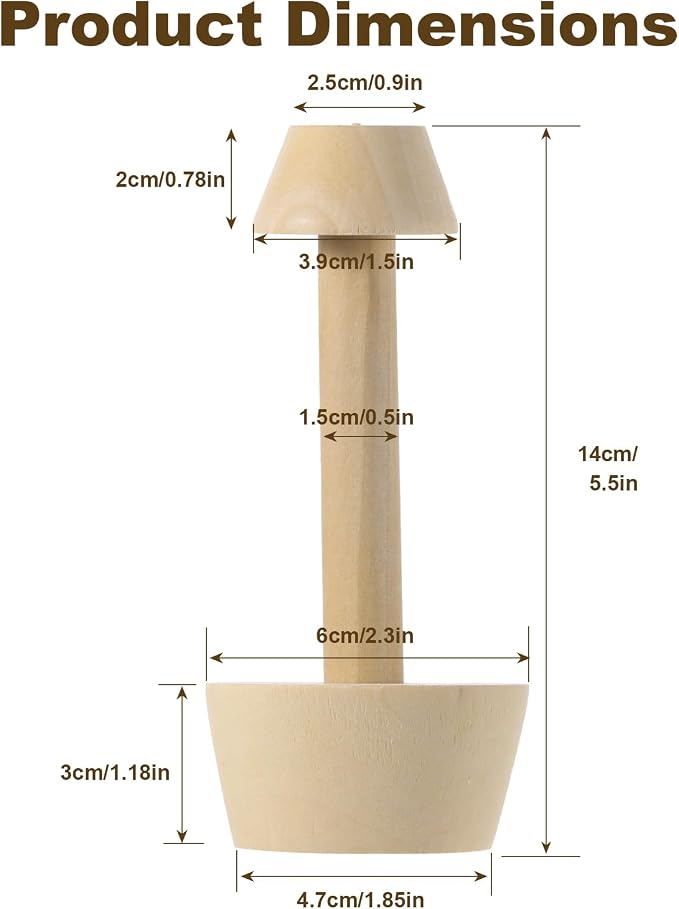 Tamper Pastry Tamper Tool, Double Side Wooden Egg Tampers Mold, Tart Molds for Kitchen Party Baking Tools Pie Tart and Quiche Pans