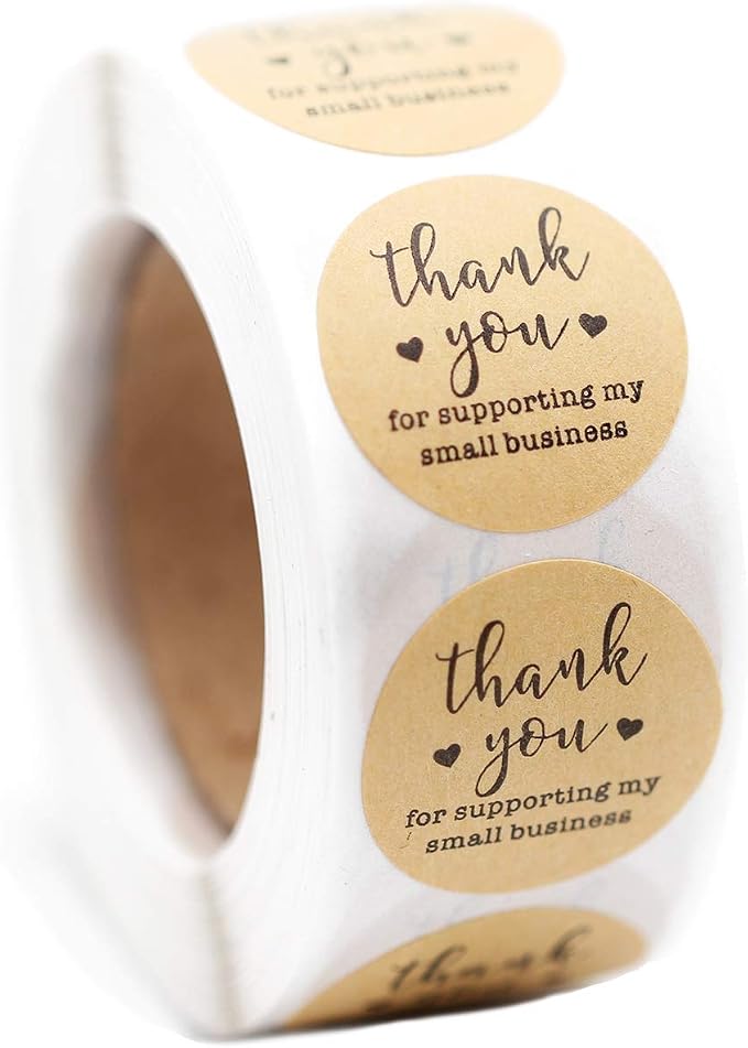 Yoget 1.5''Thank You for Supporting My Small Business Sticker, Thank You Stickers, 500 Labels Per Roll