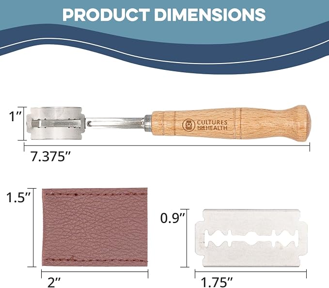 Cultures For Health Premium Bread Lame - Artisan Sourdough Scoring Tool with Precision Blade, Comfortable Handle, Durable Design for Professional Bakers & Home Kitchen, Perfect for Baking