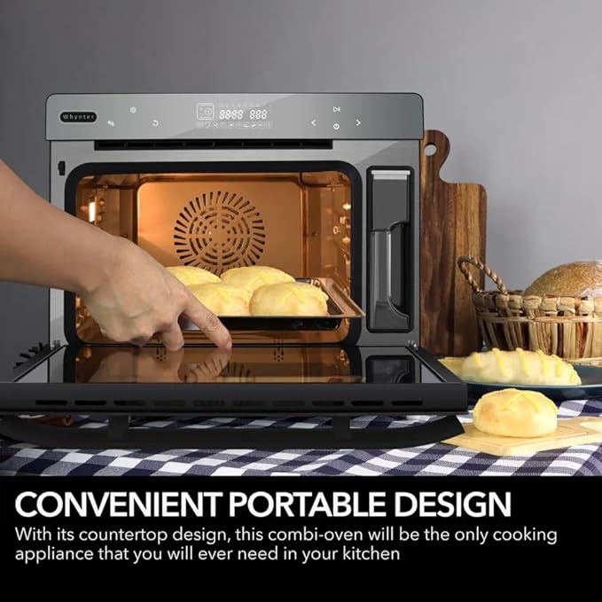 Whynter Combi oven 10-in-1 Multi-Function Steam,Air Fryer, Broil, Bake, Yogurt Maker, Dehydrator, 2026 Edition, Intelligent Convection 40 Quart Large Capacity Counter Top TSO-488GB-2