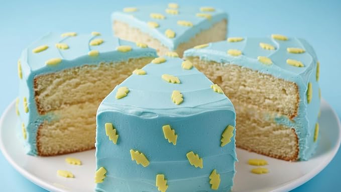 NCS Thin Lightning Bolt Shaped Edible Sprinkles – Yellow Cupcake, Cake & Cookie Decorations, 7 oz