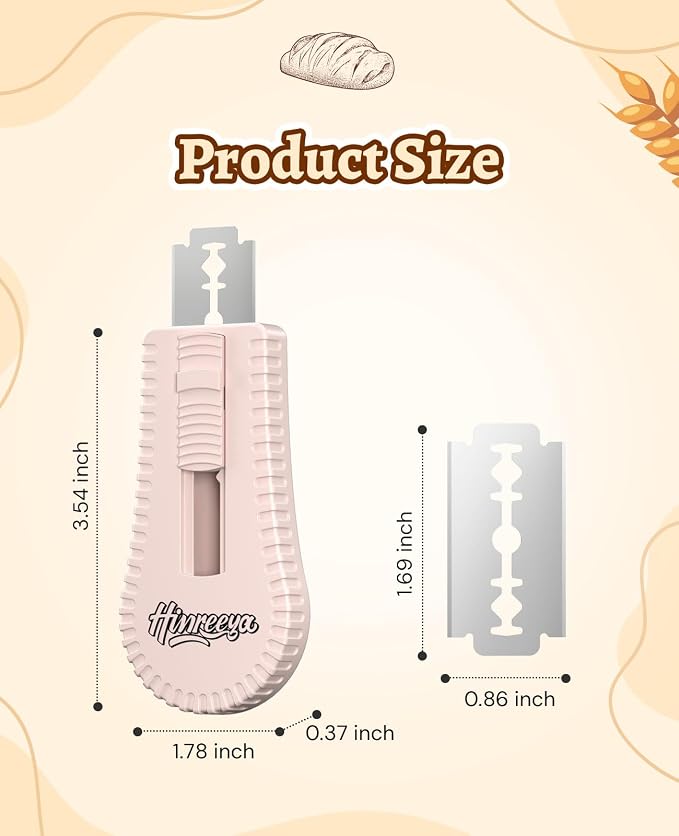 Bread Lame Extractable & Magnetic Dough Scoring Tool with Protective Cover - Easy-to-Use Bread Cutter for Artisan Sourdough, Pizza Dough, and More - Scoring Patterns Booklet & 5 Razor Blades