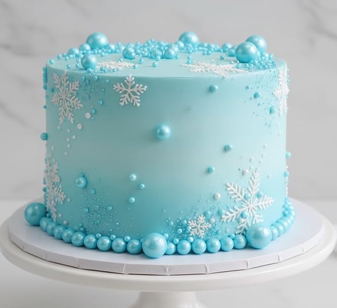 Zali Edible Pearl Sprinkles, Sky Blue, 26 Colors Mixed Size | Sugar Pearls, For Cakes, Cupcakes, Cookies, Donuts & Ice Cream, Gluten Free, Food Grade, Wedding & Festival Decoration