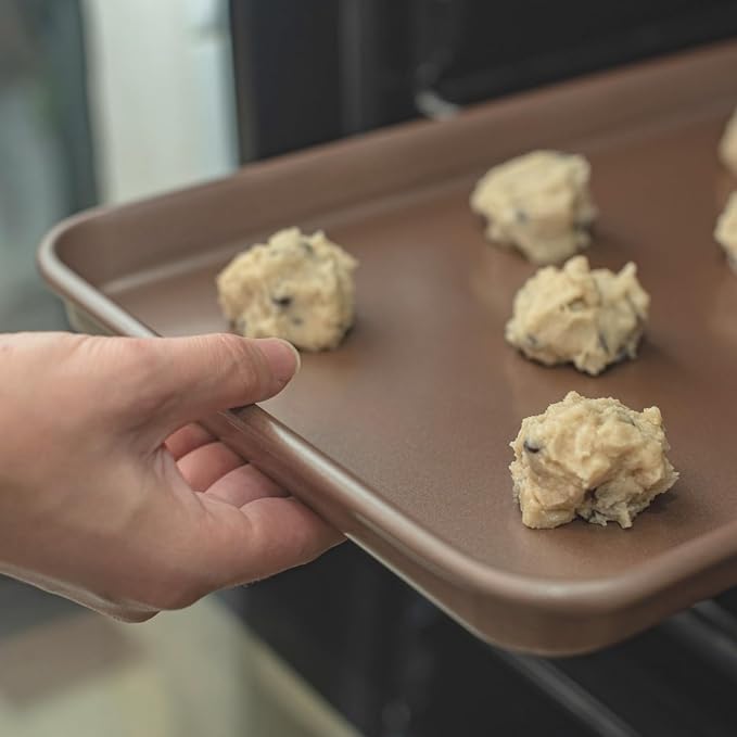 HAPPIELS 9x13 inch Nonstick Quarter Sheet Pan 2-Pack, PFOA & BPA Free | Rimmed Baking Sheet Set, Premium Quality Non-Stick Cookie Sheets for Baking