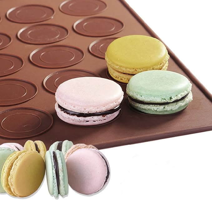 2 PCS 48 Capacity Macaron Silicone Baking Mat Baking Sheet Muffin DIY Chocolate Cookie Mould