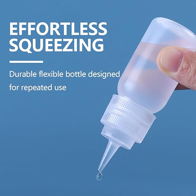 10 Pcs Squeeze Bottles – 30ml & 60ml Plastic Icing Bottles for Cake, Cookie, Pastry, Frosting, Food Coloring, DIY, and Ice Cream Decoration