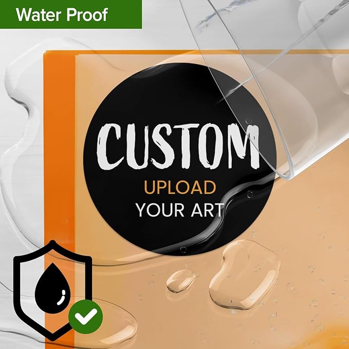 Custom Stickers for Weddings, Birthdays & Businesses - Personalized Labels with Your Logo - Waterproof, Fade and Heat Resistant - Pack of 100-1000 (Custom Text, 8 Inch)
