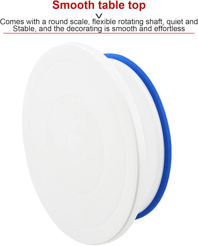 Cake Stand, 11 Inch Rotating Cake Turntable, Turns Smoothly Revolving Cake Spinner Stand,Cake Decorating Stand Plastic Cake Turntable Rotating Cake Base for Cake Frosting