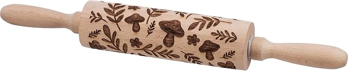 Primitives by Kathy Small Mushrooms Rolling Pin