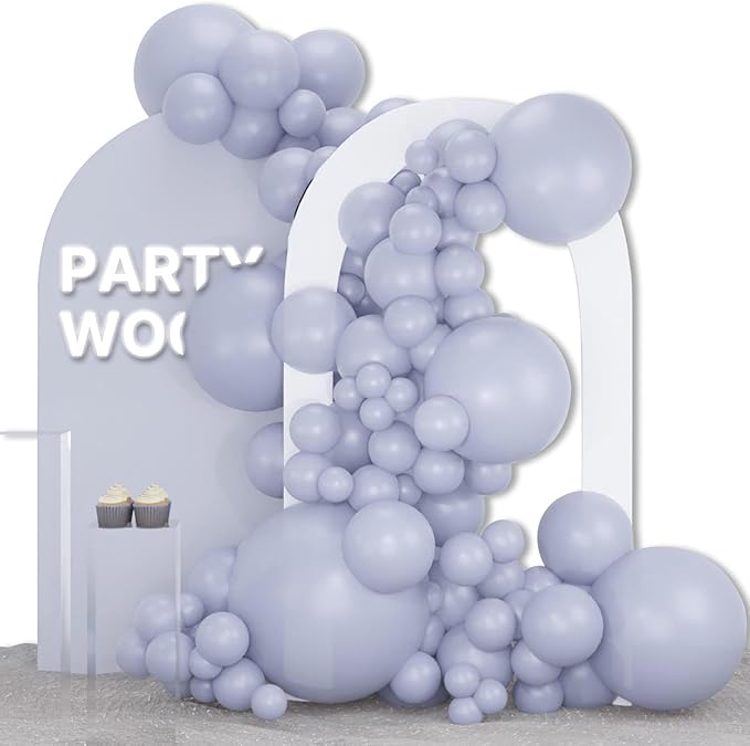 PartyWoo Dusty Blue Balloons 127pcs Different Sizes Pack of 36 18 12 10 5 Inch Slate Blue Boho Neutral Balloon Arch Kit for Baby Shower Graduation Cat Tornado Birthday Party Decorations Blue-F51