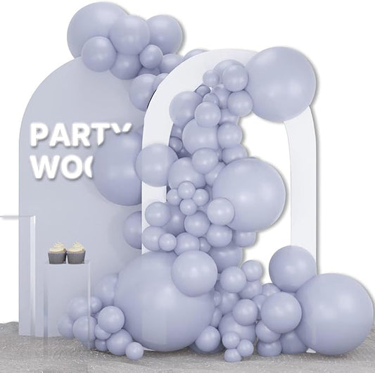 PartyWoo Dusty Blue Balloons 127pcs Different Sizes Pack of 36 18 12 10 5 Inch Slate Blue Boho Neutral Balloon Arch Kit for Baby Shower Graduation Cat Tornado Birthday Party Decorations Blue-F51