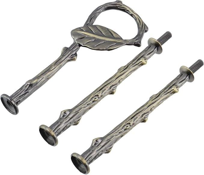1Pcs 3-Tier Leaf Cake Stand Centre Handle Fittings for Daily Use | Fruit Cupcake Dessert Plate Handle Fittings Hardware Holding Rod Stand for Wedding Party Festival (Bronze)