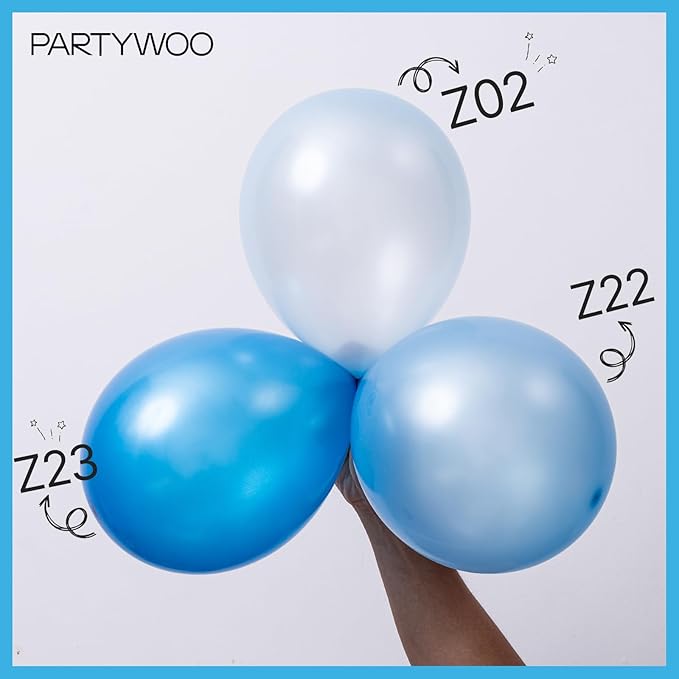 PartyWoo Pearl Light Blue Balloons 100 pcs 5 Inch Baby Pastel Blue Balloons for Graduation Baby Shower Gender Reveal Weddings Anniversary Under The Sea Theme Birthday Party Decorations Blue-Z02