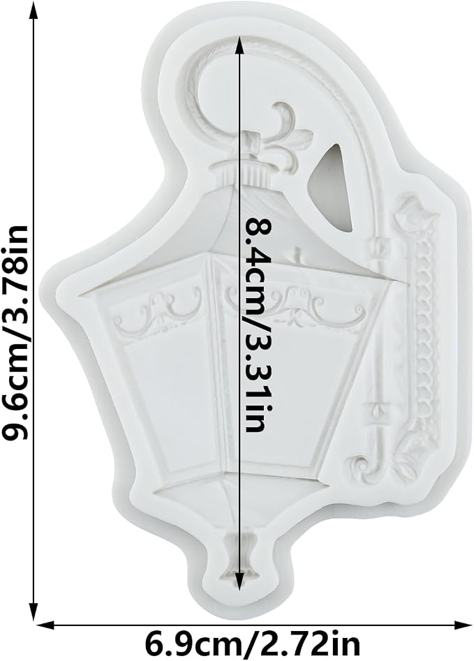 European Vintage Wall Light Silicone Mold Street Lamp Fondant Molds for Cake Decorating Cupcake Topper Chocolate Candy Polymer Clay Gum Paste