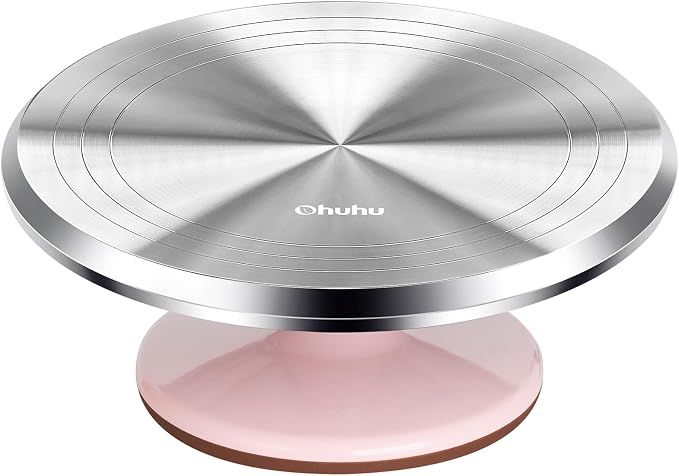 Ohuhu Cake Stand, Aluminium 12''Cake Turntable Decorating Bakery Supplies - BPA-Free Frosting Spinner Rotating Revolving Lazy Susan Perfect Gifts