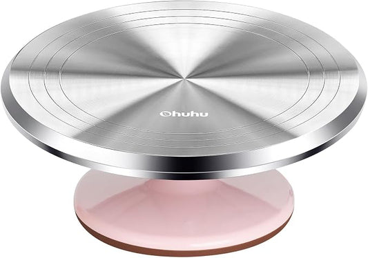 Ohuhu Cake Stand, Aluminium 12''Cake Turntable Decorating Bakery Supplies - BPA-Free Frosting Spinner Rotating Revolving Lazy Susan Perfect Gifts
