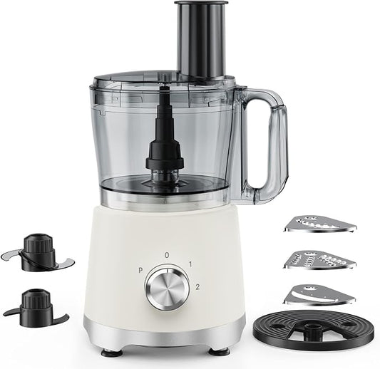 NEWBULIG 10.5 Cups Food Processor, Versatile Food processors with 5 Blades, 600W Powerful Meat Grinder for Slicing, Shredding, Chopping, Kneading, Dishwasher Safe, for Meat, Vegetables, Fruit, Dough