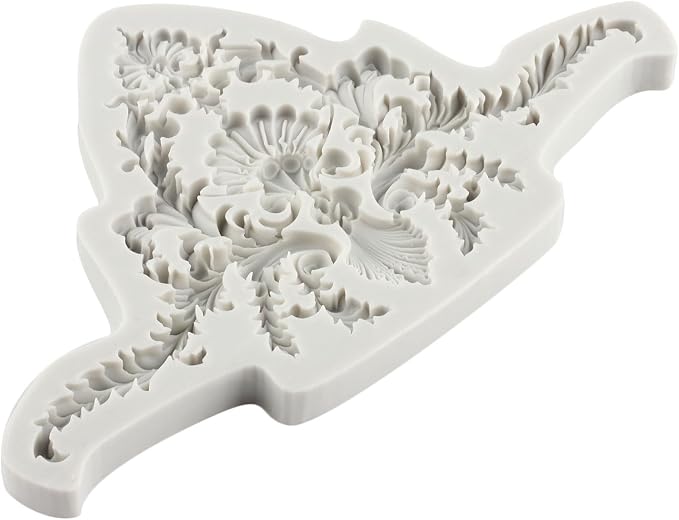 Baroque Style Fondant Mold Scroll Border Lace Silicone Molds Relief Flower Mold For Sugar Cake Decorating Cupcake Topper Gum Paste Polymer Clay
