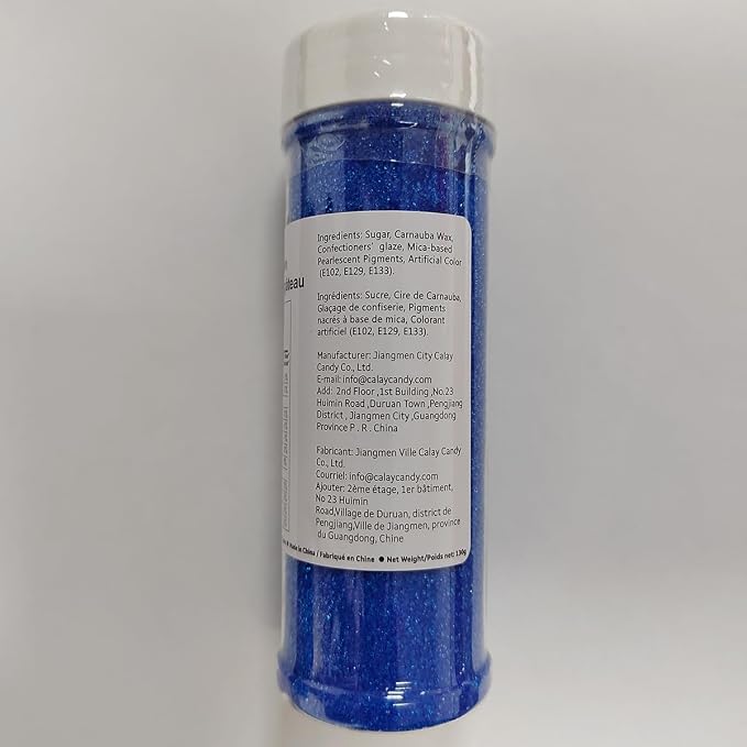 Blue Sanding Sugar Sprinkles, Edible Blue Sugar Crystals Sparkling Sprinkles Mix for Cake Decorating, Baking, Cookie, Cupcake, Ice Cream Topping 5 OZ