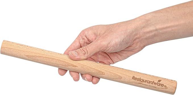 Restaurantware Wood Rolling Pin 1 Count 12 Inches Beech Wood Baking Tool, Dough Roller Handle-Less Pastry Rolling Pin Dowel Design Beige for Professional or Home Bakers