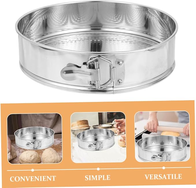 Healifty Springform Baking Pan 9-inch Stainless Steel Cheesecake Pan with Locking Spring, round Leakproof Cake Mold for Home Baking, Sturdy 304 Food-grade Cookware