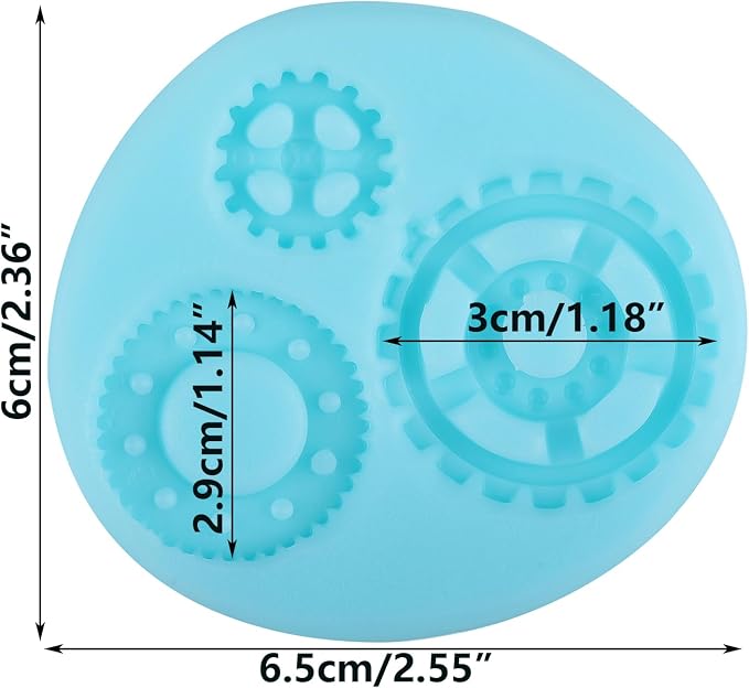 Steampunk Gear Fondant Mold Gear Silicone Molds for Cake Decorating Cupcake Topper Chocolate Candy Gum Paste Polymer Clay