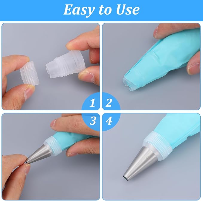6 Pcs Couplers for Piping Bags - Two Sizes Piping Bags Couplers - White Pastry Bag Coupler for Icing Nozzles cake tip coupler Decorating